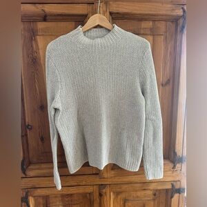 J. Crew Light Gray Ribbed Mock Neck Sweater